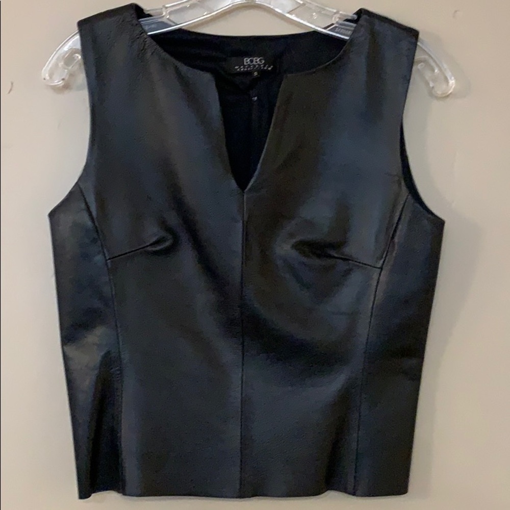 BCBG Max Azria Leather Top